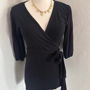 Womens halogren black wrap top